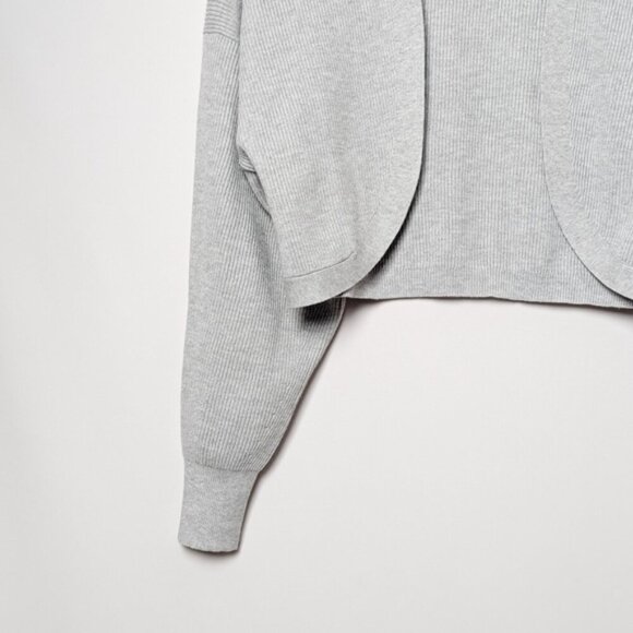 BABATON Decision Shrug Heather Chrome Grey Crop Cardigan Sweater XS - Picture 11 of 13
